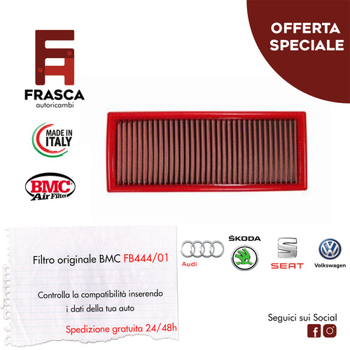 Filtro aria sportivo bmc - aria, audi
